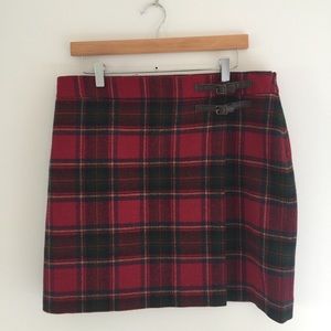 Biden British Tweed by MOON Wool Plaid Skirt